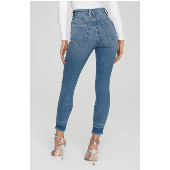 GOOD AMERICAN NWT Good Waist Crop Denim Jean in Blue634 // 0 - Picture 4 of 14